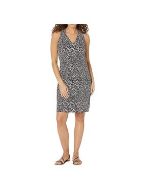 Tommy Bahama Black and White Printed Halter Swim Cover Dress